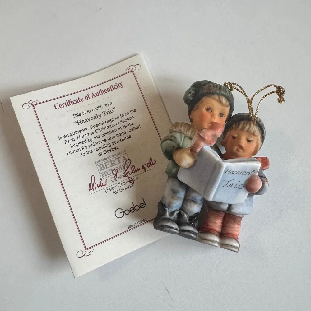 Berta Hummel Heavenly Trio Christmas Ornament Ashton-Drake Studio Hummel 1997